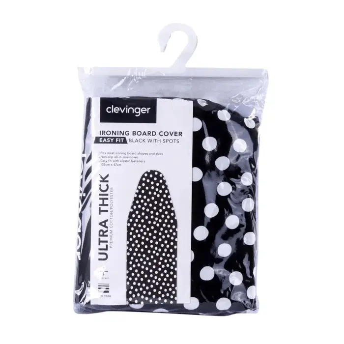 Ironing Board Cover Heat Resistant - Black Polkadot