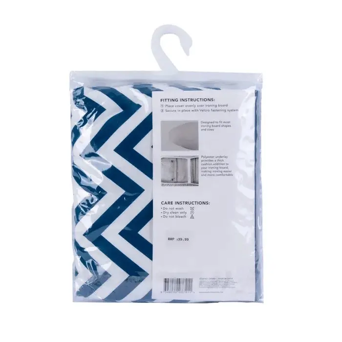 Ironing Board Cover Heat Resistant - Blue Chevron