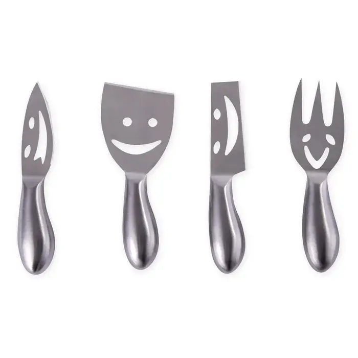 Clevinger Smiley 4 Piece Stainless Steel Cheese Knife Set