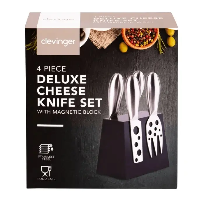 Clevinger Hobson  4 Piece Stainless Steel Magnetic Cheese Knife Set