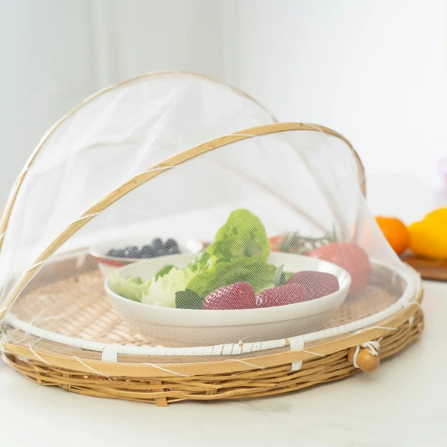 40cm Foldable Bamboo Food Cover