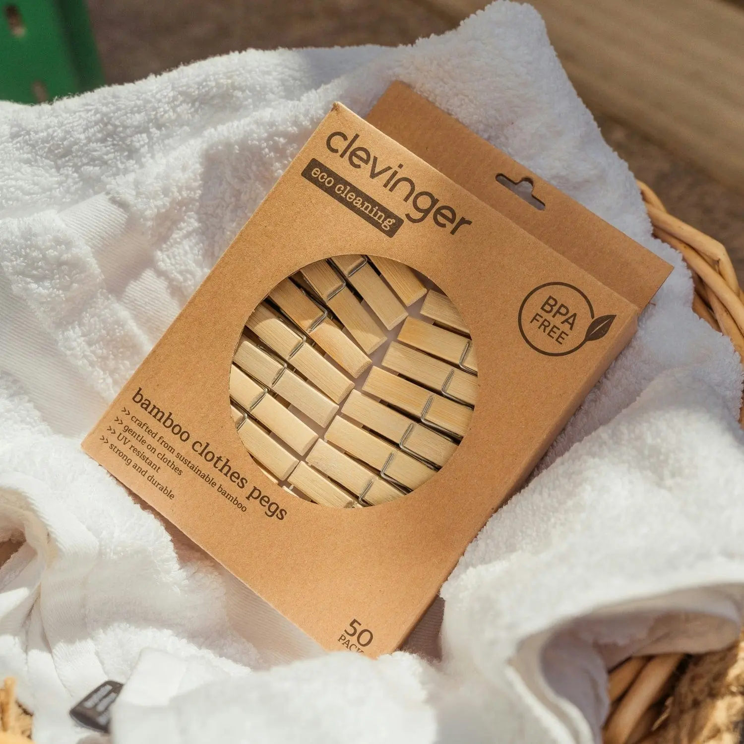 Eco Bamboo Clothes Pegs 50 Packs