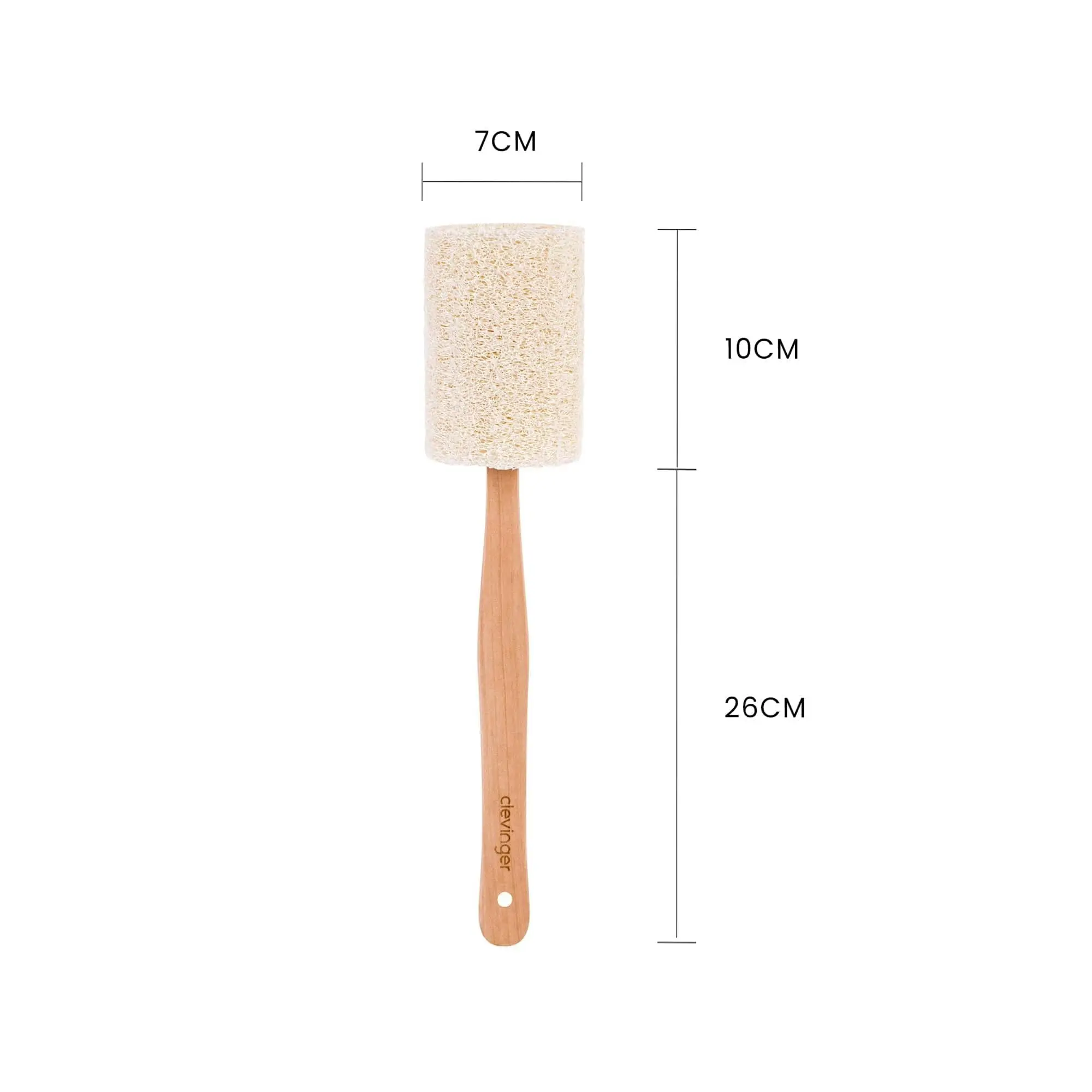 Clevinger Eco Loofah Back Scrubber with Wood Handle