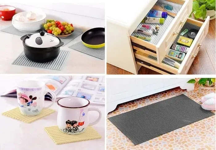 Kitchen Placemat Drawer Liner Cabinet Mat Non Slip EVA Plastic Grip Waterproof 120x200cm