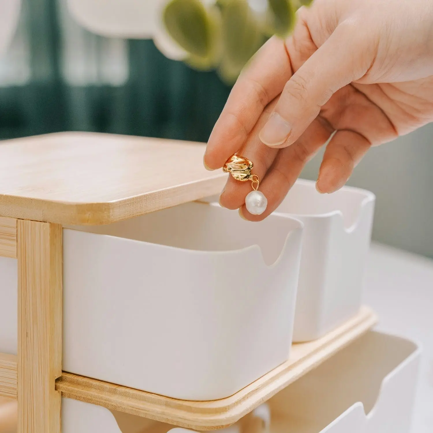 Bamboo Fibre Storage Drawer Set