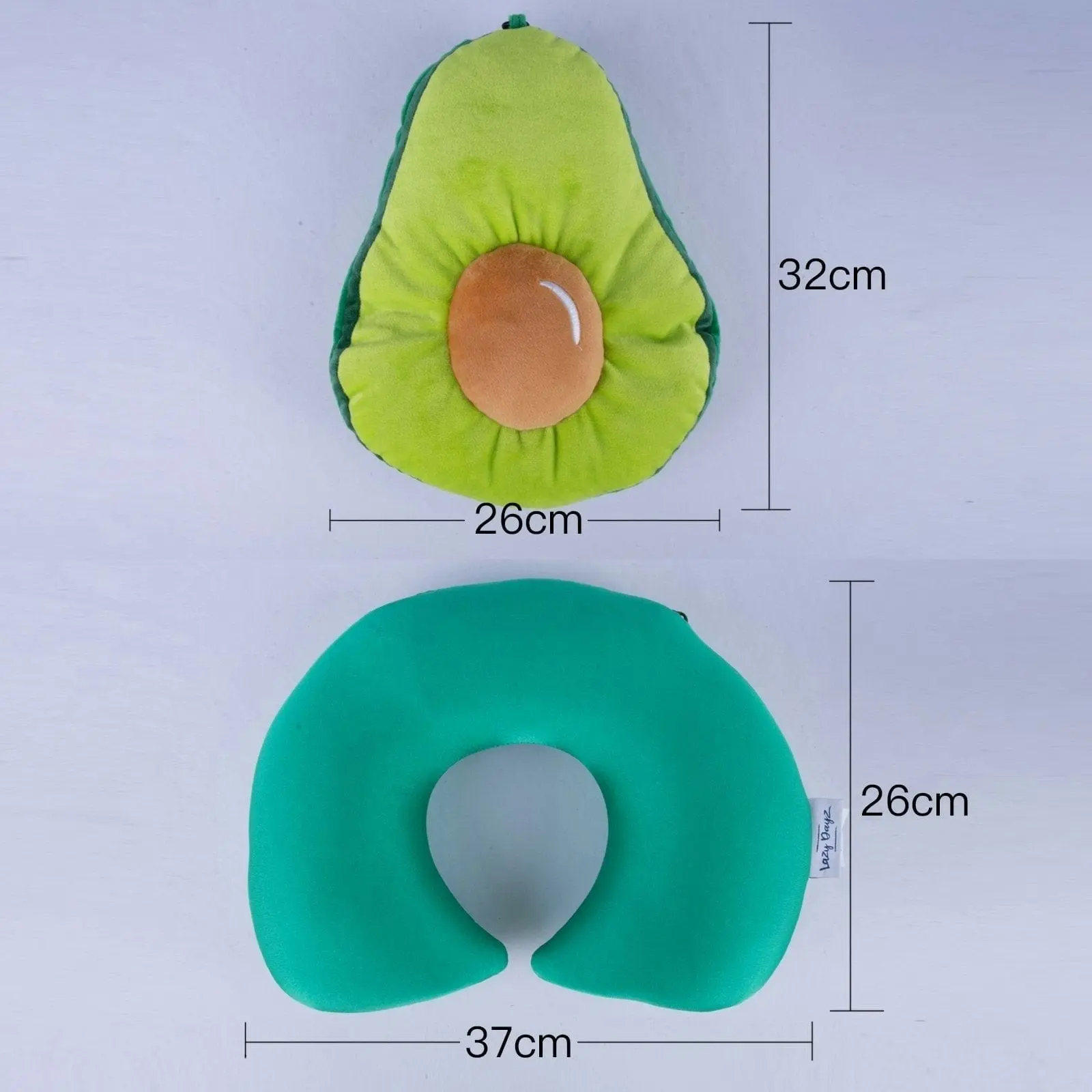 2 Ways Reversible Microfibre Travel Pillow-Avocado/Watermelon