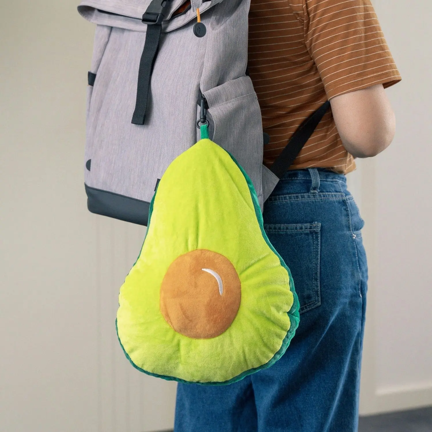 2 Ways Reversible Microfibre Travel Pillow-Avocado/Watermelon