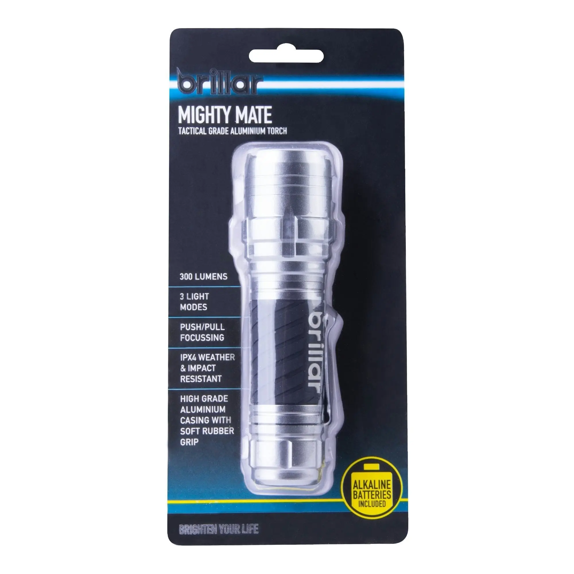 Brillar Mighty Mate Flashlight - 300 Lumen Battery Torch