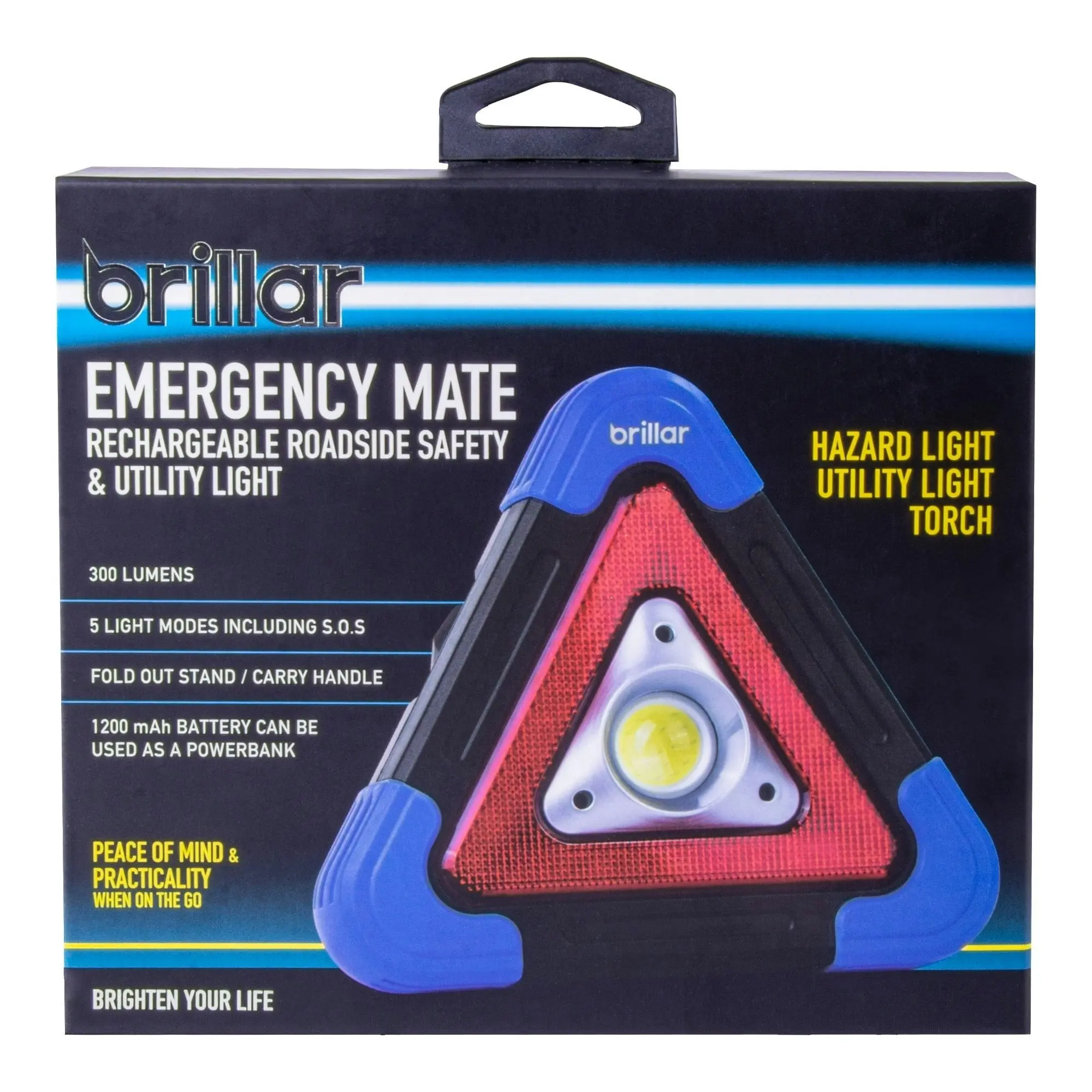 Brillar Emergency Mate - 300 Lumen Rechargeable Roadside Safety Light