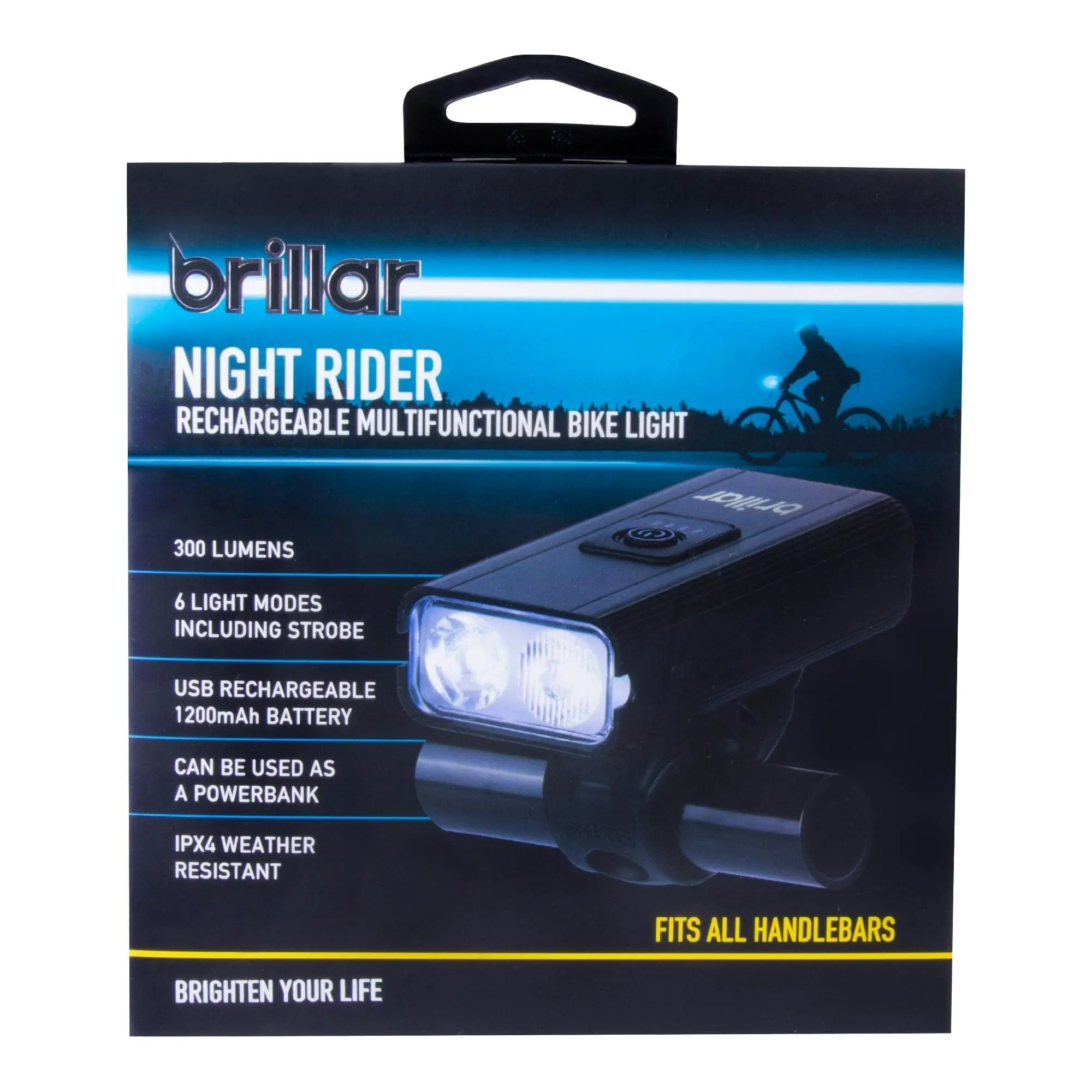 300 Lumen USB Rechargeable Multifunctional Bike Rider Light