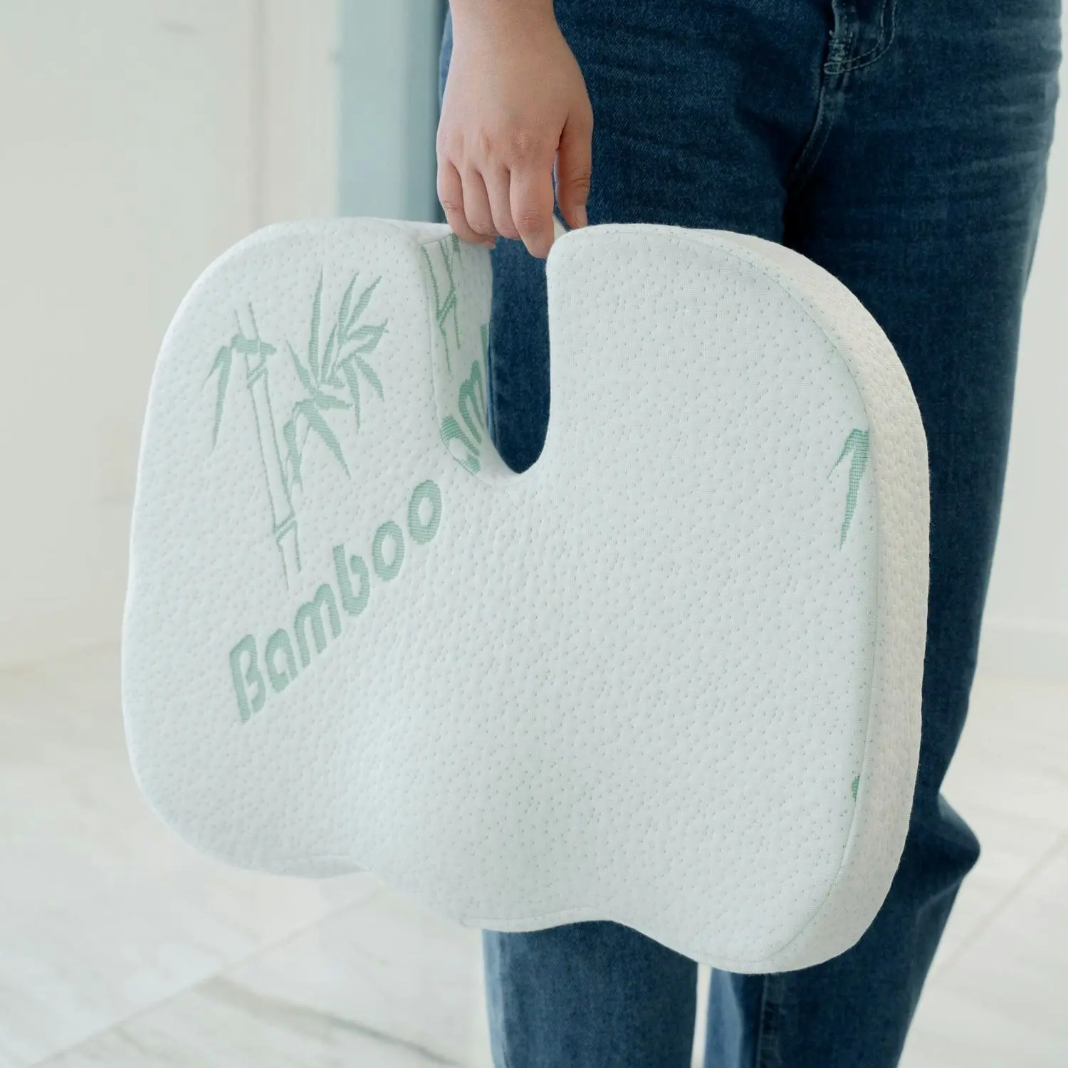 Bamboo Memory Foam Pressure Relief Seat Cushion