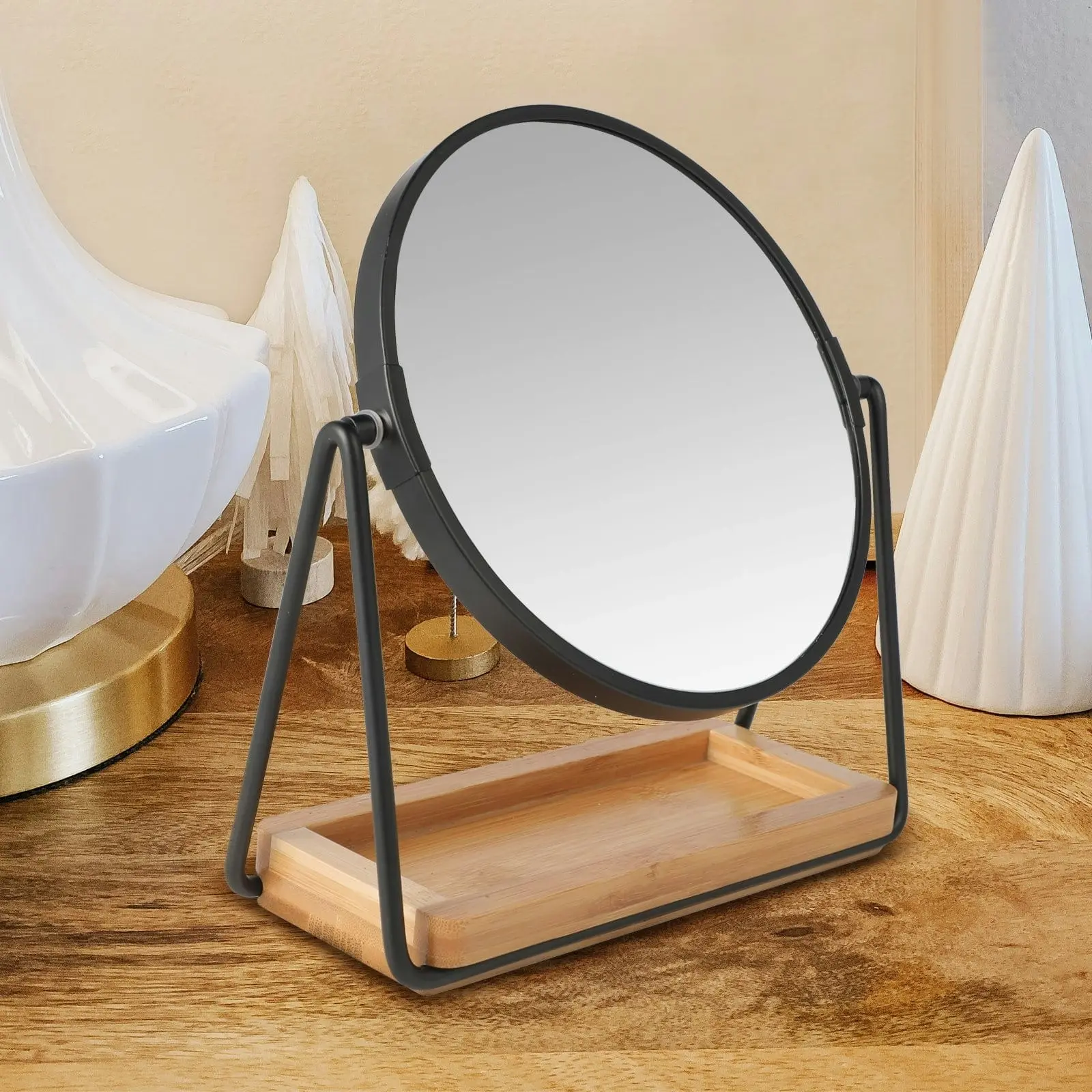 Clevinger Milan Bamboo Makeup, Vanity, and Beauty Mirror