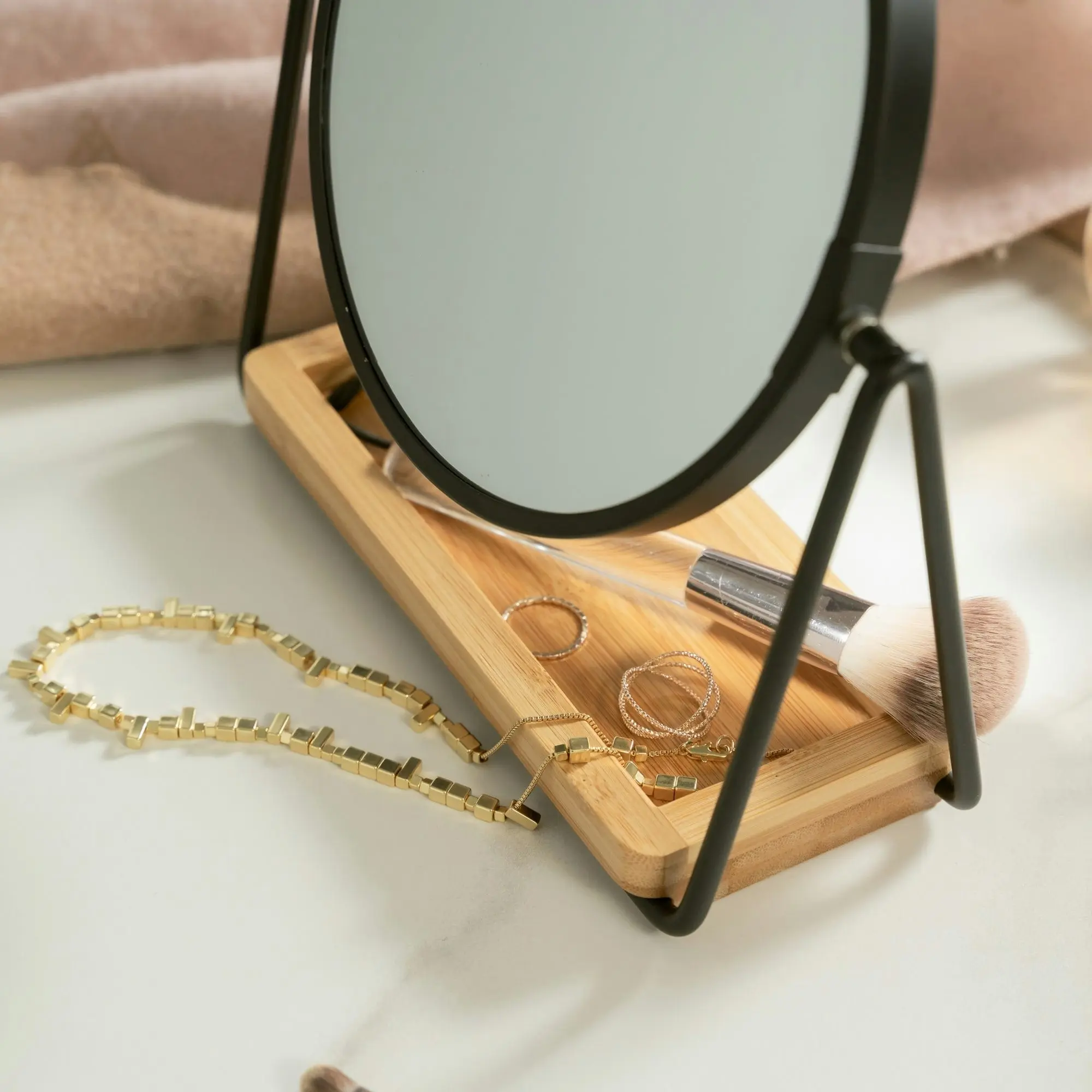 Clevinger Milan Bamboo Makeup, Vanity, and Beauty Mirror