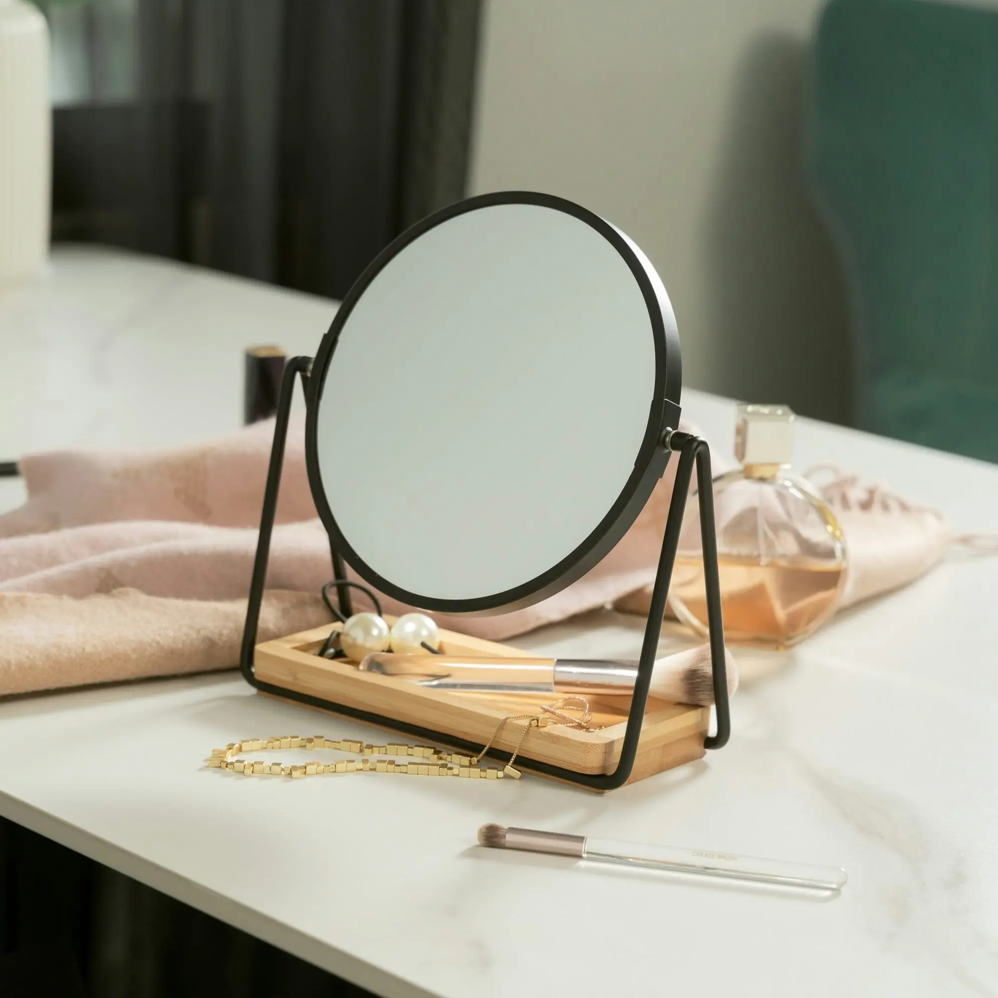 Clevinger Milan Bamboo Makeup, Vanity, and Beauty Mirror