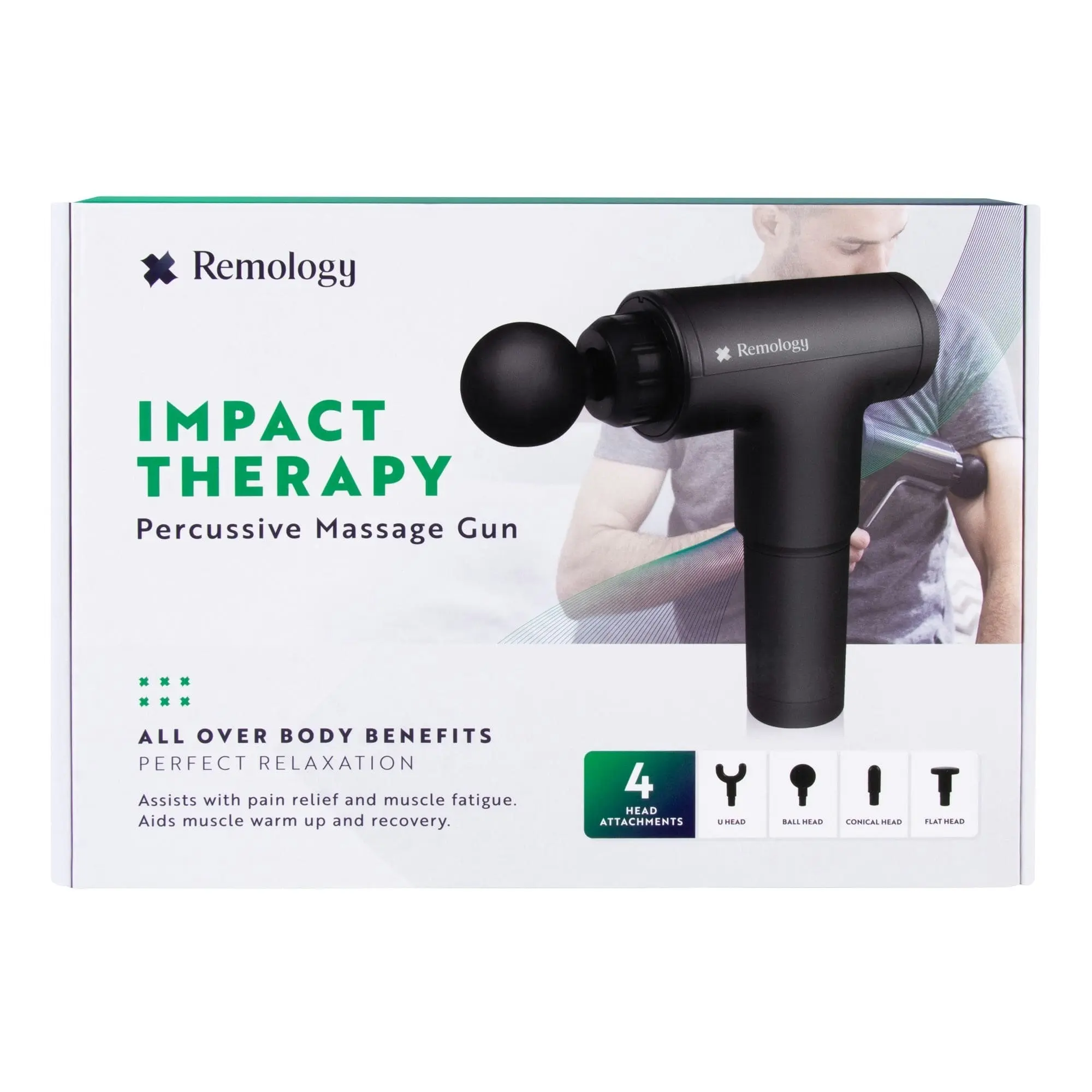 Massage Gun - Remology Impact Therapy Percussive includes 4 Heads