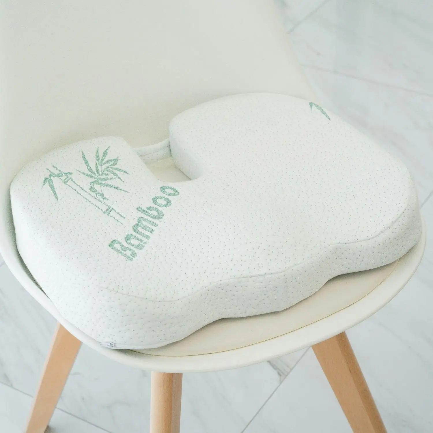 2 x Bamboo Memory Foam Pressure Relief Seat Cushion