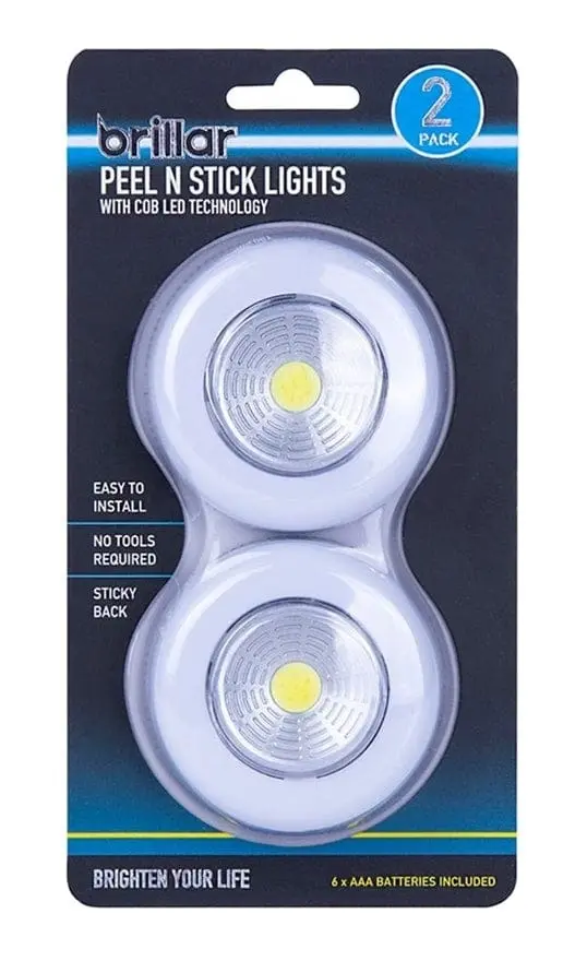 Brillar Wireless Peel n Stick Lights with COB LED Technology 2pk