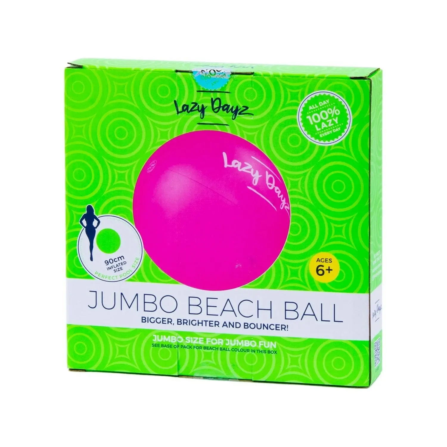 90cm Lazy Dayz Inflatable Jumbo Beach Ball - Pink