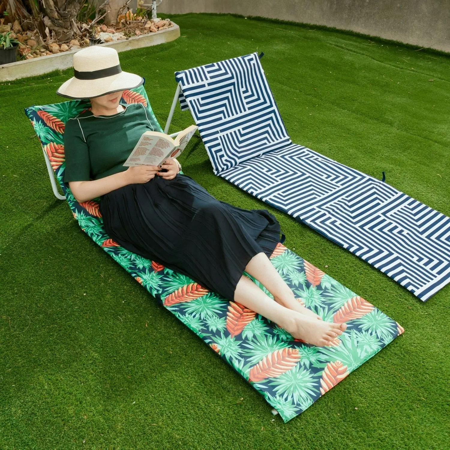 Lazy Dayz Fold Up Beach Lounger - Makena