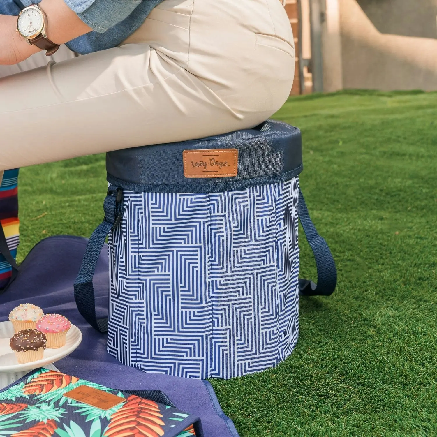 Lazy Dayz Insulated Cooler Stool - Mossman