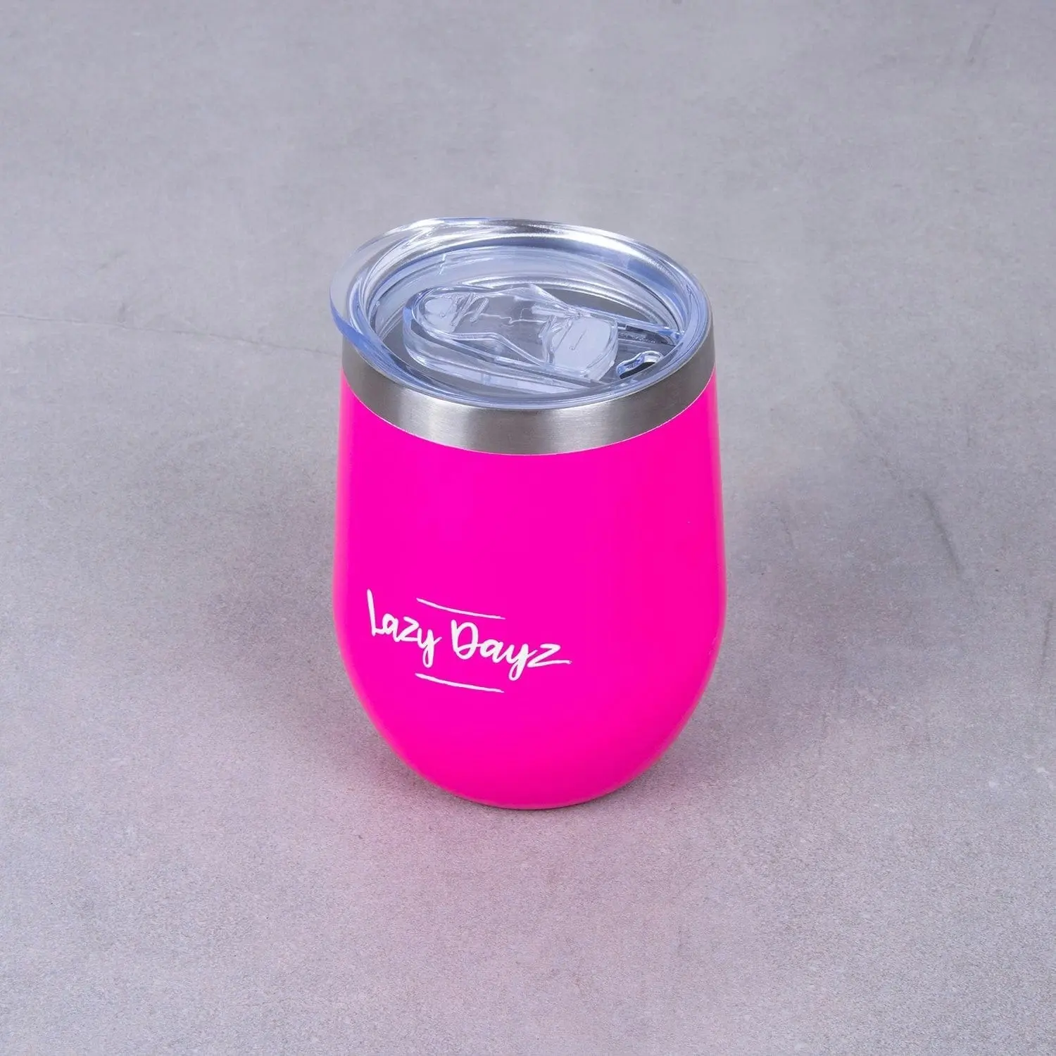 Lazy Dayz Stemless Wine Cup 350ml - Pink