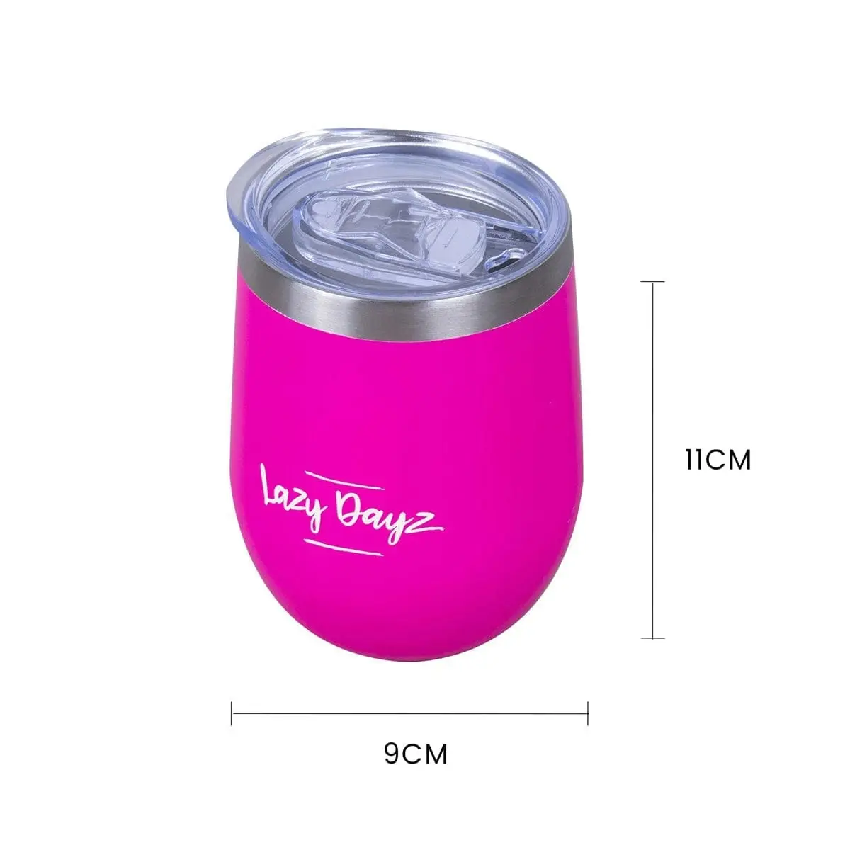 Lazy Dayz Stemless Wine Cup 350ml - Pink