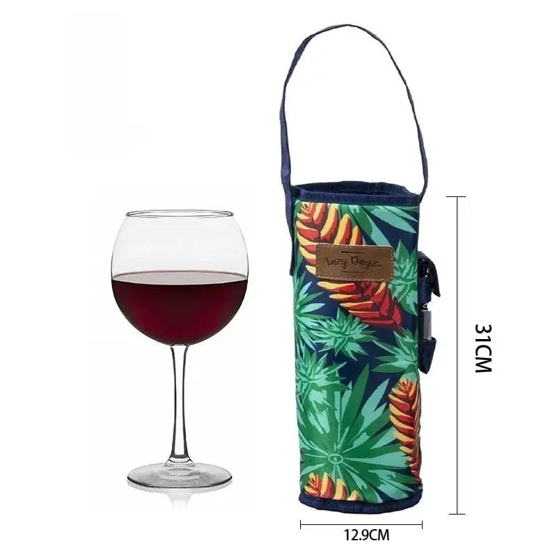 Lazy Dayz Insulated Wine Bottle Tote - Mossman