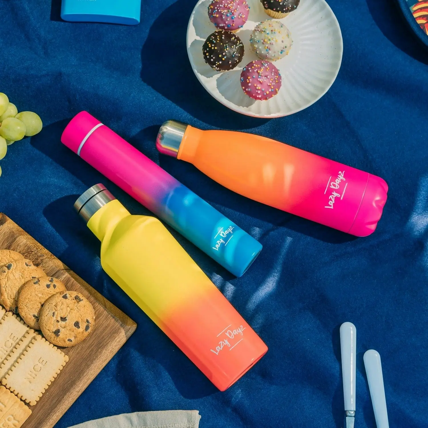 Lazy Dayz 300ml Slimline Insulated Drink Bottle - Orange Pink Ombre