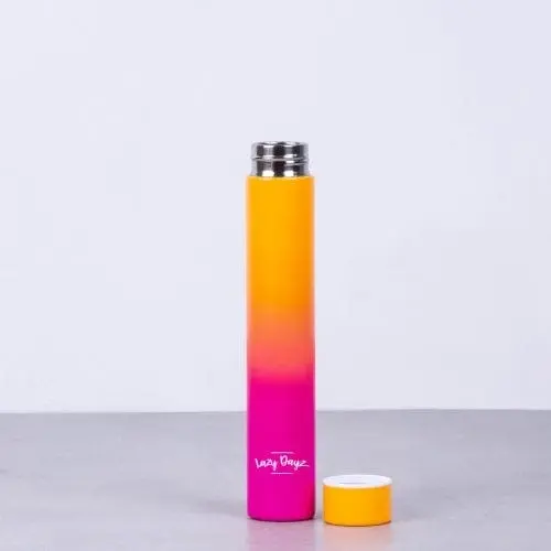 Lazy Dayz 300ml Slimline Insulated Drink Bottle - Orange Pink Ombre