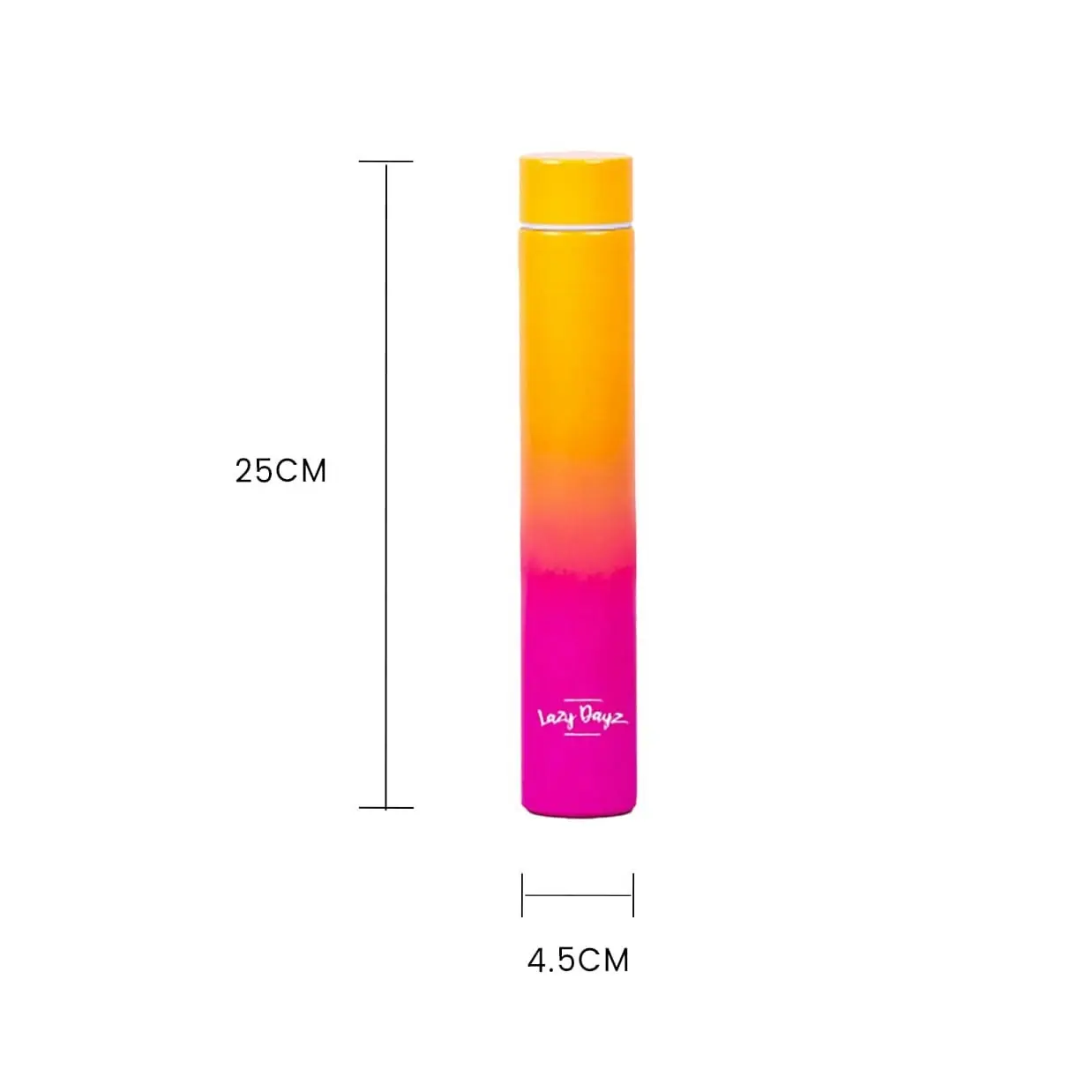 Lazy Dayz 300ml Slimline Insulated Drink Bottle - Orange Pink Ombre