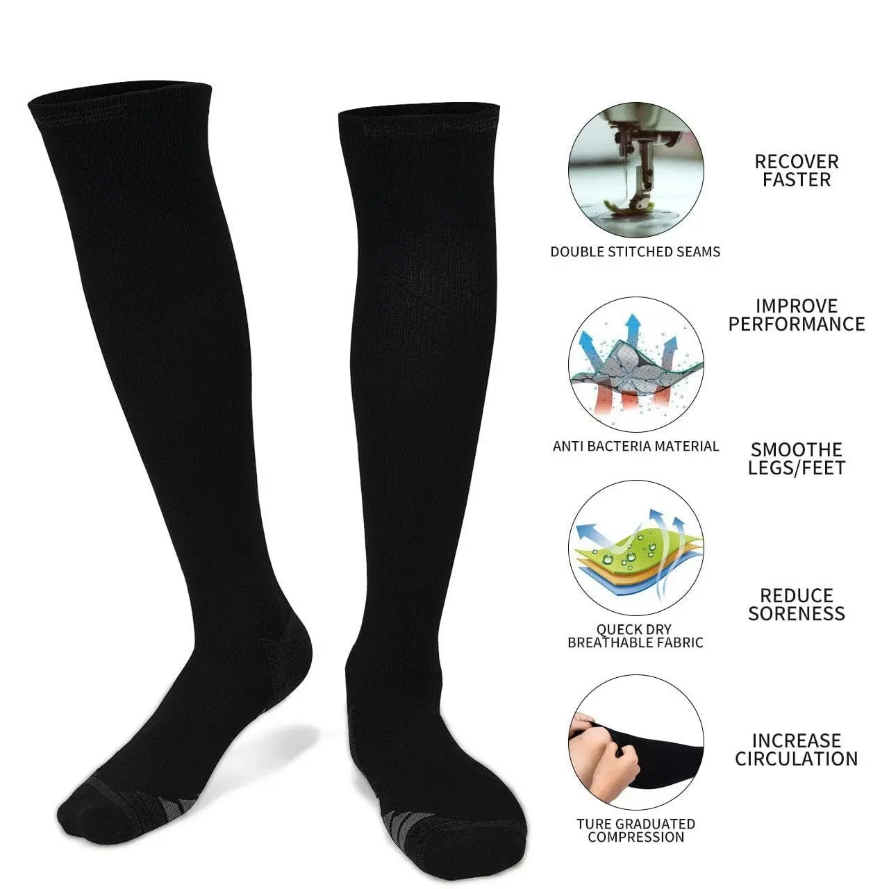 2x Miracle Compression Socks - Large/XL