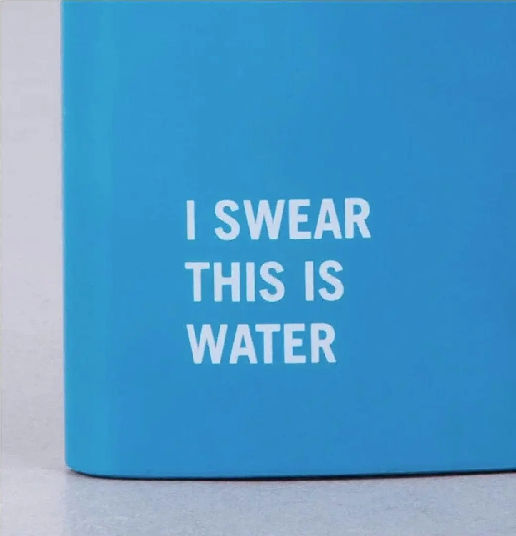 175ml Stainless Steel Hip Flask w Funny Quotes-Blue