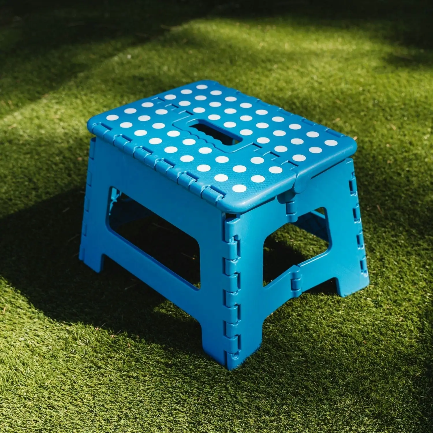 Plastic Folding Stool Portable Chair Outdoor Camping Blue