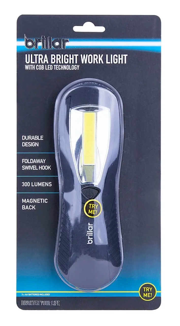 300 Lumens Ultra Bright Work Light with COB LED Technology-Black