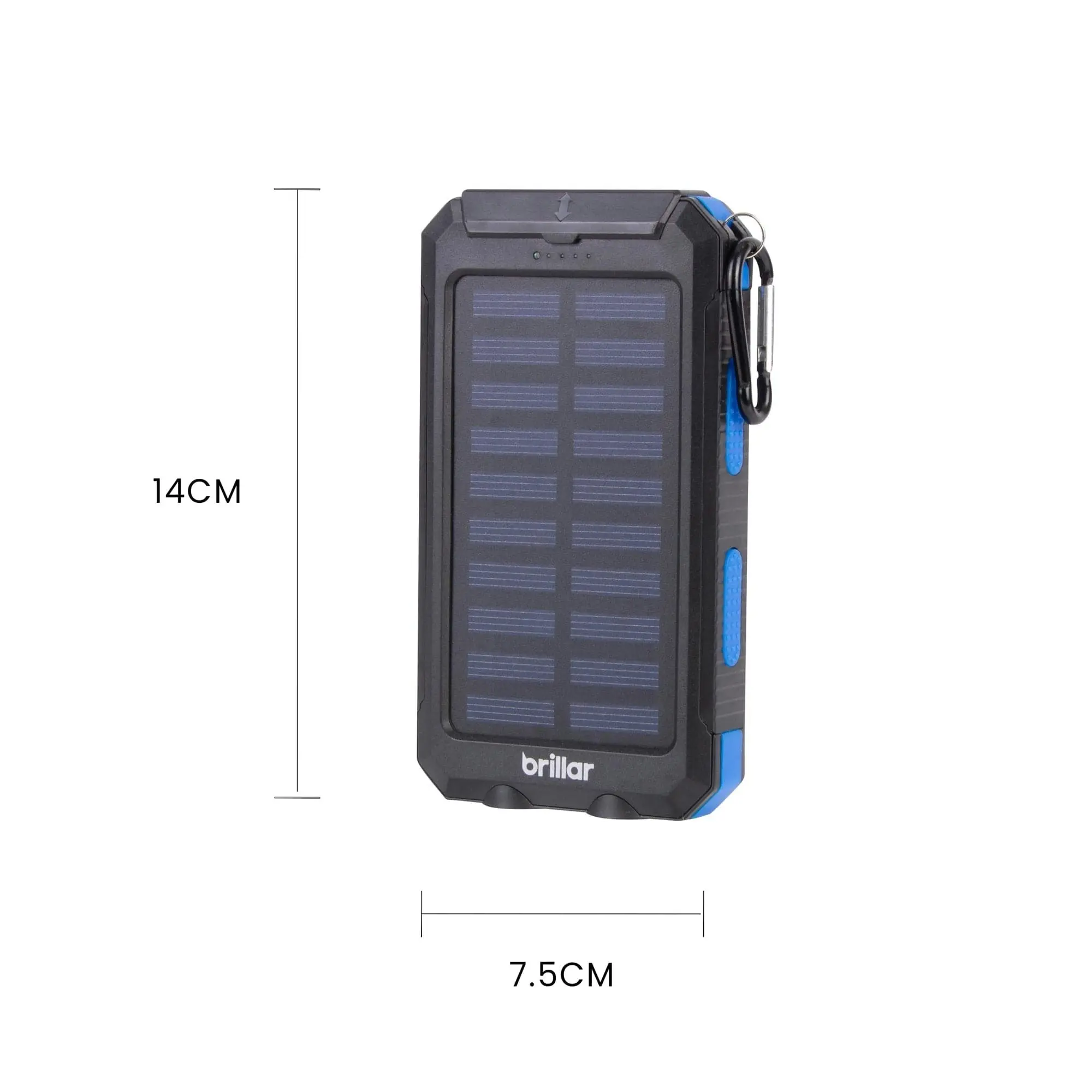 Brillar Ultra Power 3 In 1 4000mAh Solar Powerbank, Torch & Compass