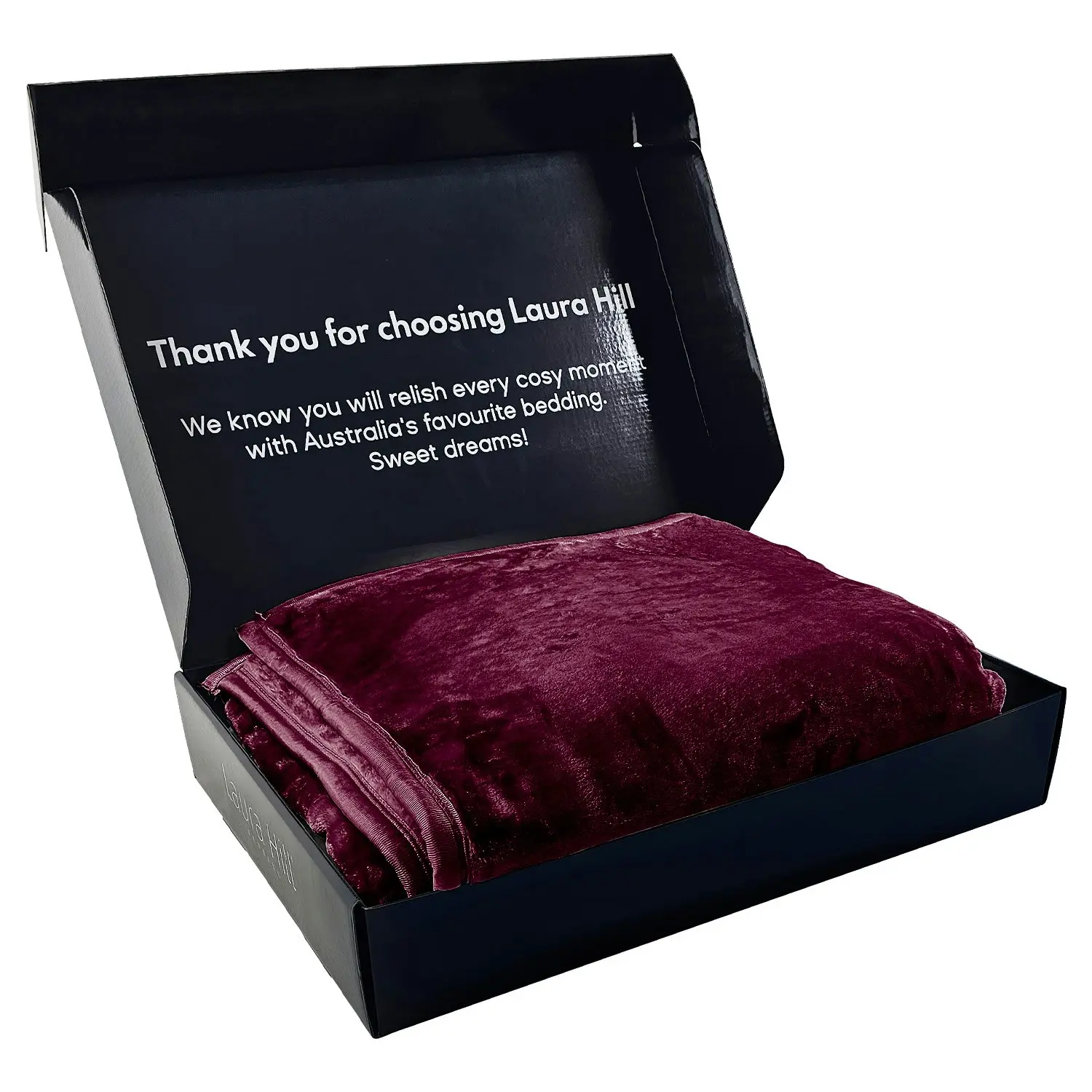 Laura Hill 600GSM Large Double-Sided Faux Mink Blanket - Purple