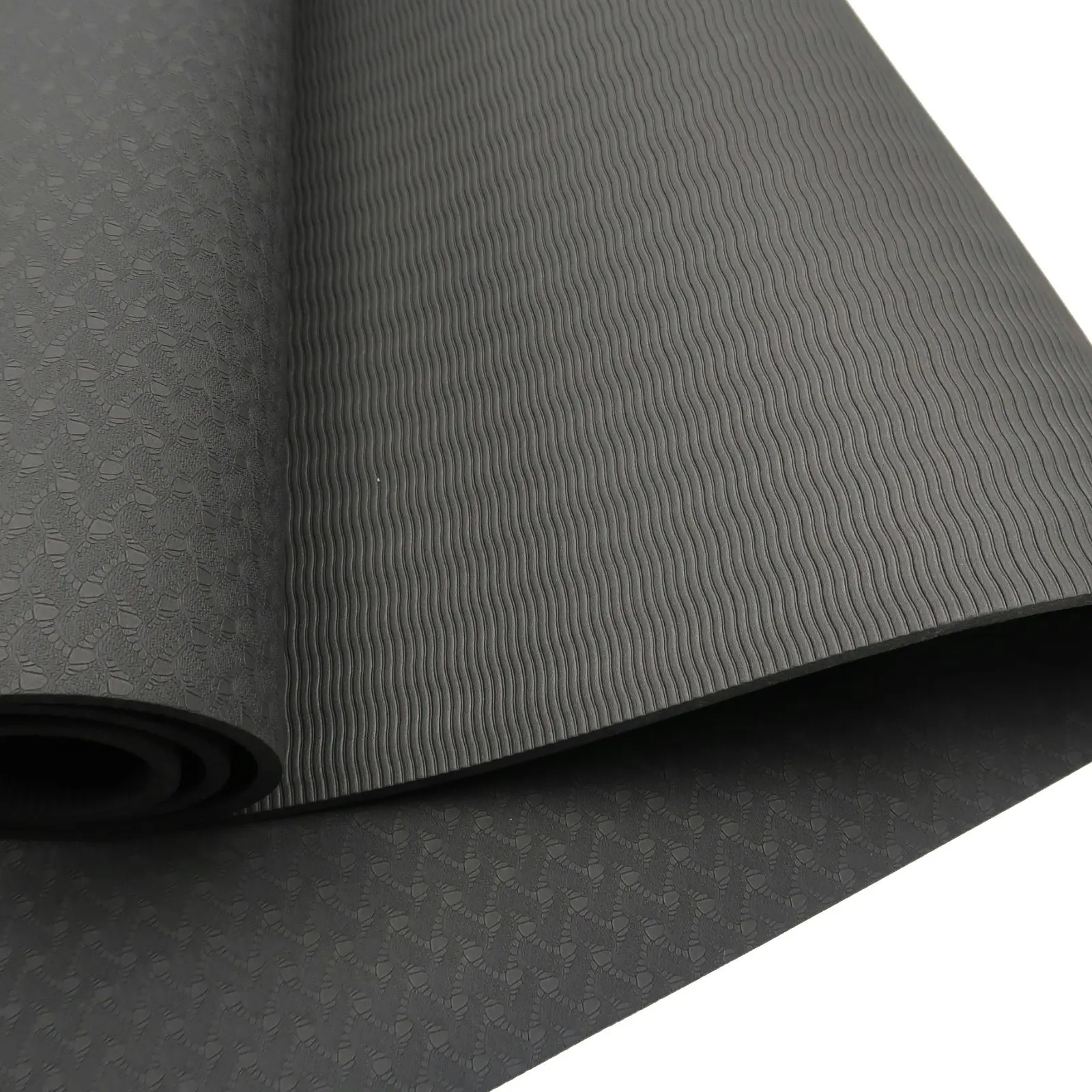 Powertrain Eco-Friendly TPE Yoga Pilates Exercise Mat 6mm - Black