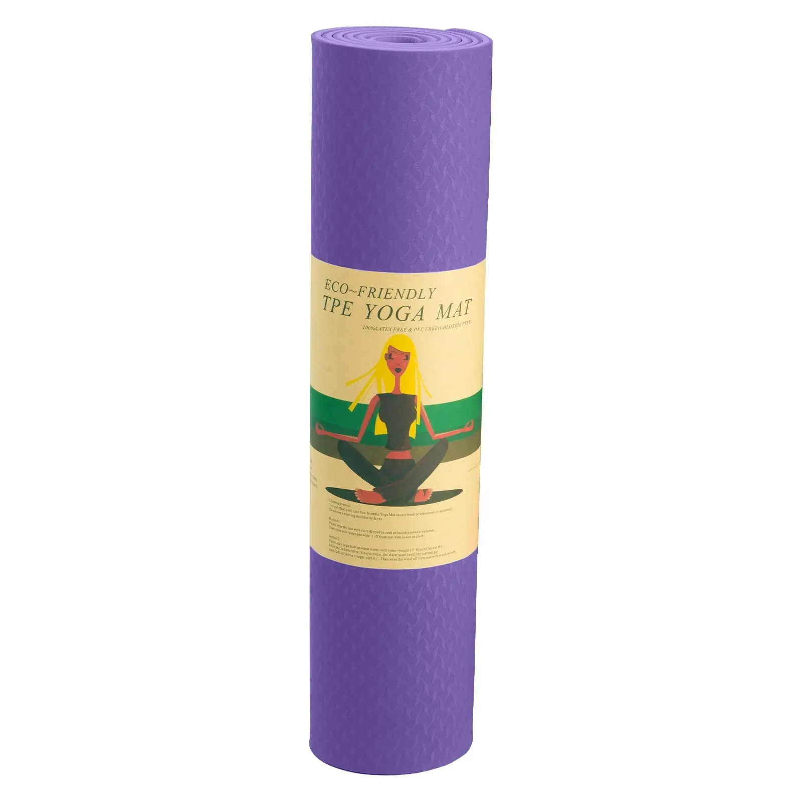 Powertrain Eco-Friendly TPE Yoga Pilates Exercise Mat 6mm - Lilac