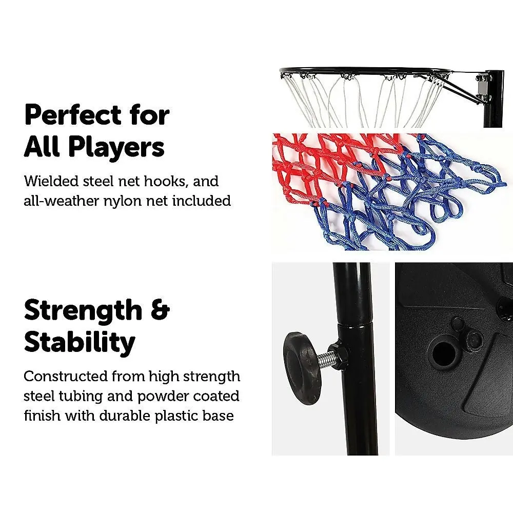 Netball Ring With Stand Portable Pole Height Adjustable - One Size