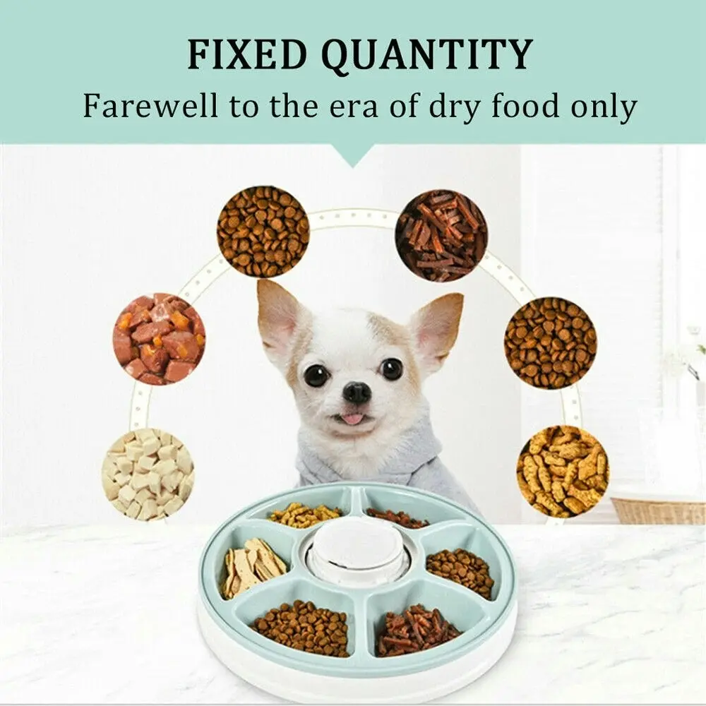 Auto Lcd Digital Dog Pet Feeder Dispenser Food Bowl Cat 6 Meal Automatic Program - One Size