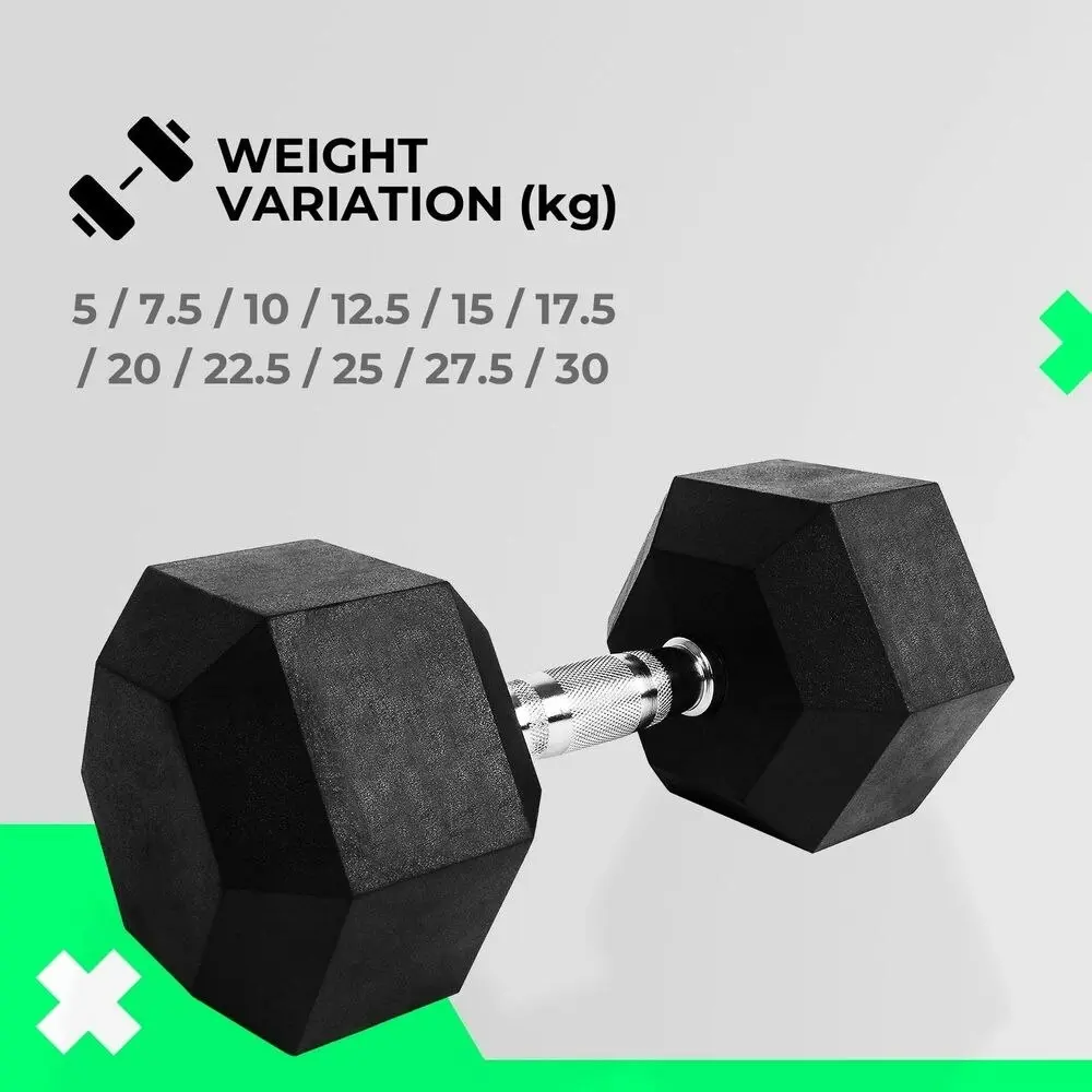 Verpeak Rubber Hex Dumbbells 25Kg - Vp-Db-110 / Vp-Db-110-Lx - One Size