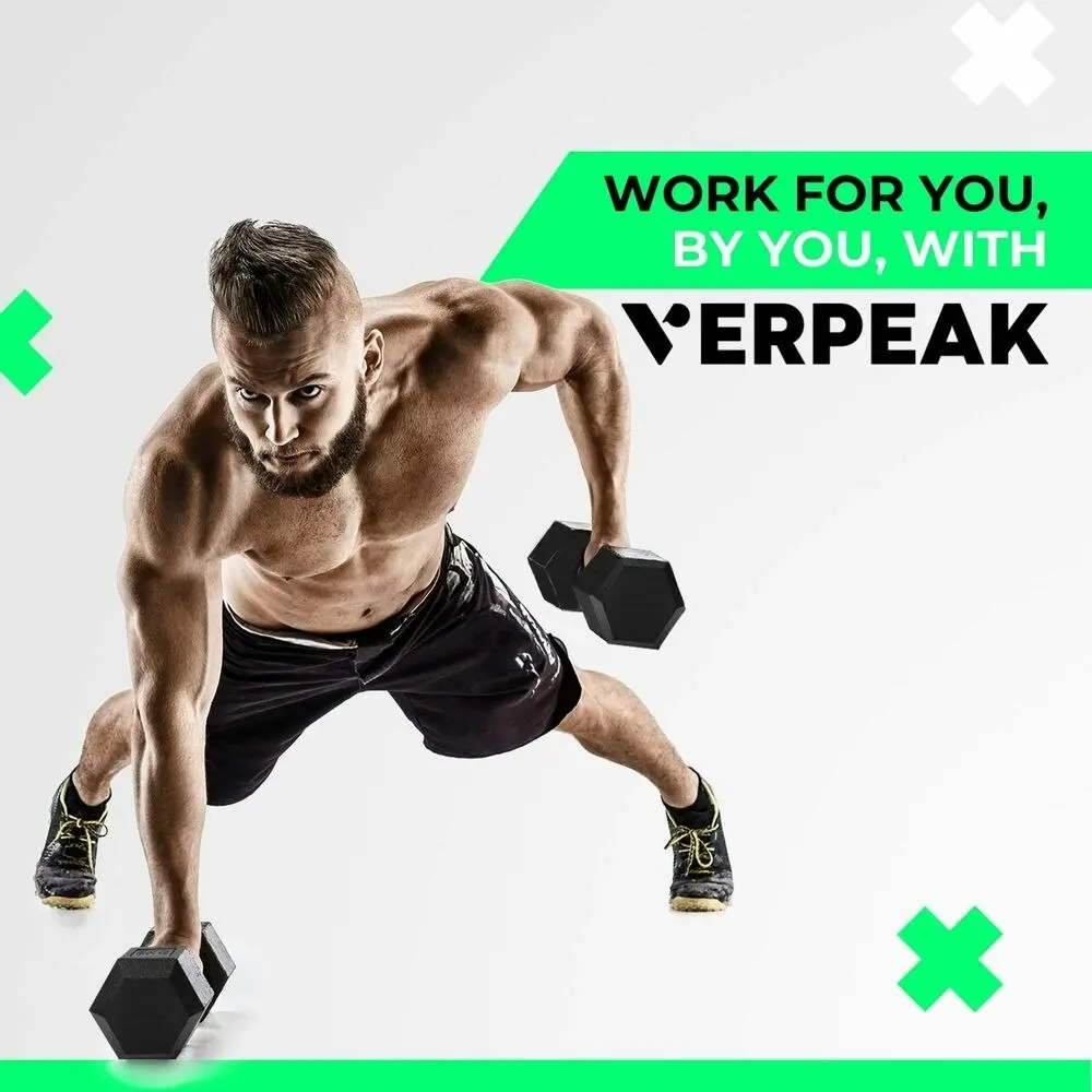 Verpeak Rubber Hex Dumbbells 25Kg - Vp-Db-110 / Vp-Db-110-Lx - One Size