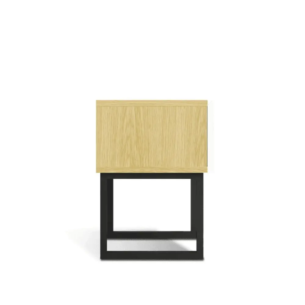 Design Square Jaxon Modern Bedside Nighstand Side Table W/ 1-Drawer - Oak/White