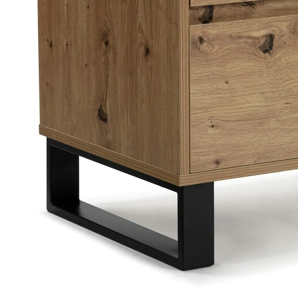 Design Square Boris Wooden Chest Of Drawers Dresser Storage Cabinet - Oak/Black