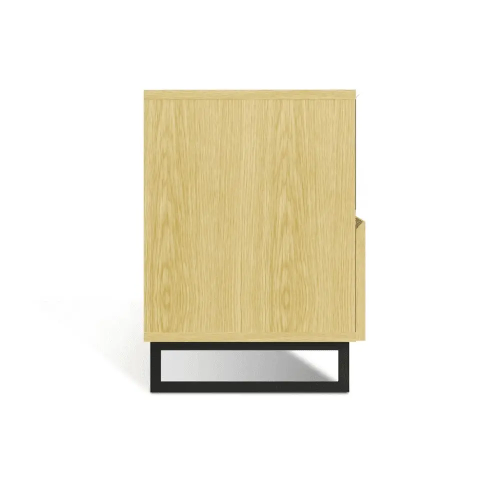 Design Square Jaxon Modern 1- Drawer Bedside Nighstand Side Table - Oak/White