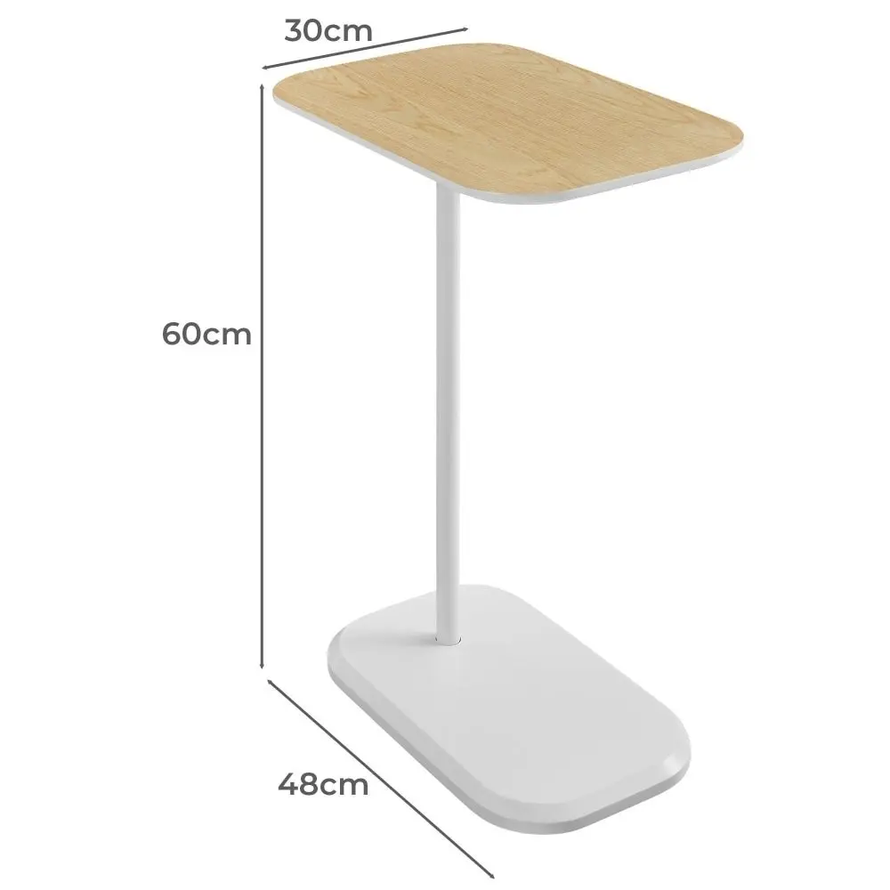 Maestro Furniture Deanna Modern Wooden Top End Lamp Side Table - White & Light Oak