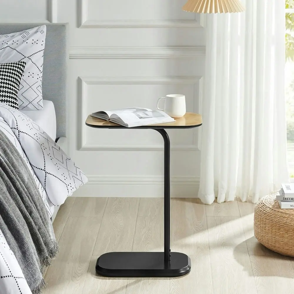 Maestro Furniture Deanna Modern Wooden Top End Lamp Side Table - Black & Light Oak