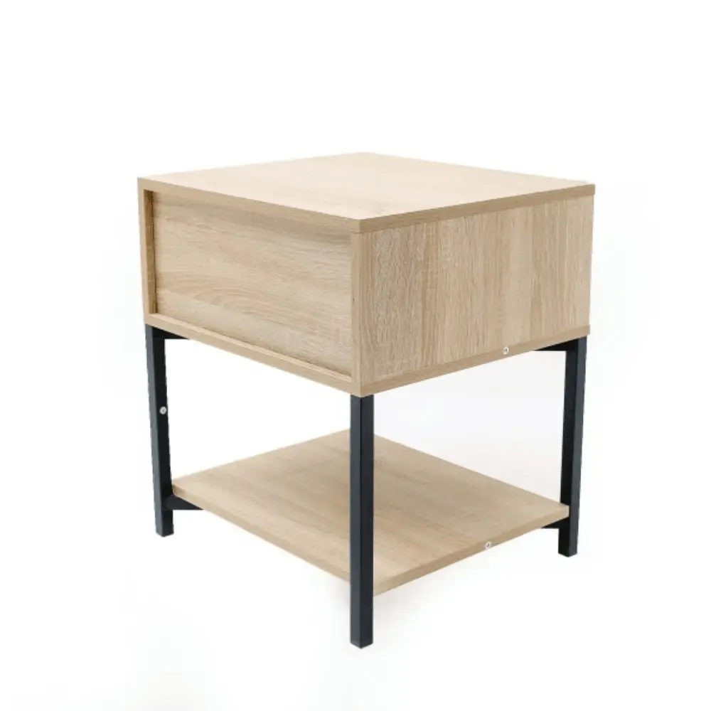 Design Square Bedside Nighstand Side Table W/ 1-Drawer - Oak