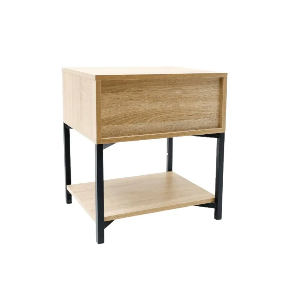 Design Square Bedside Nighstand Side Table W/ 1-Drawer - Oak