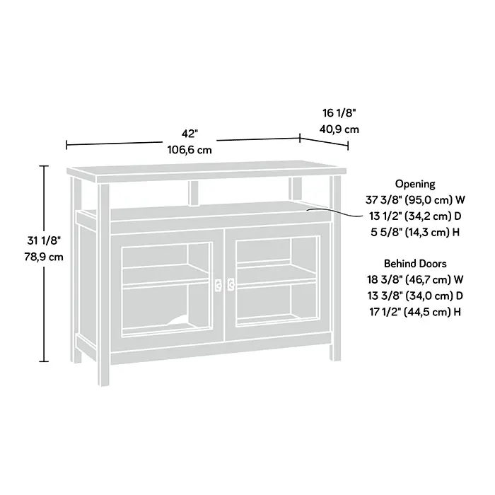 Design Square Emmalyn TV Stand Entertainment Unit W/ 2-Doors - Mystic Oak